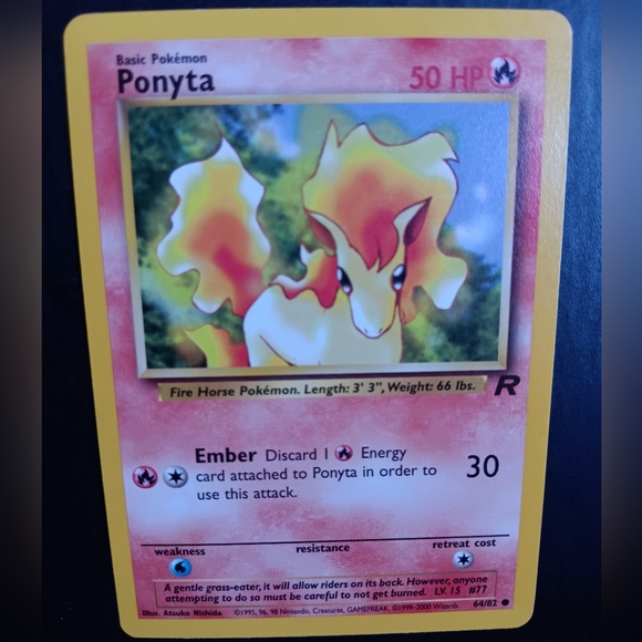 Ponyta Pokemon Card - Team Rocket - NO. 64/82 Common Non-Holo - Picture 2 of 9